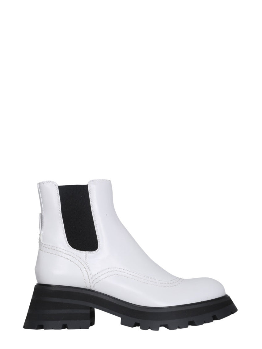 White Leather Boots 1