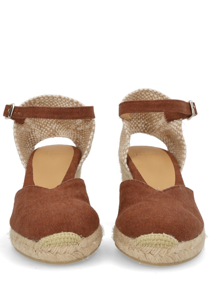 Brown Cotton Espadrille Wedges 3