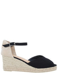 Black Cotton Espadrille Wedges 1