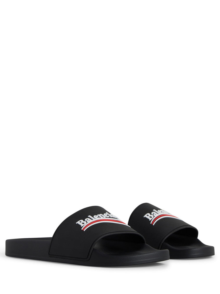 Black Logo Pool Slides 2