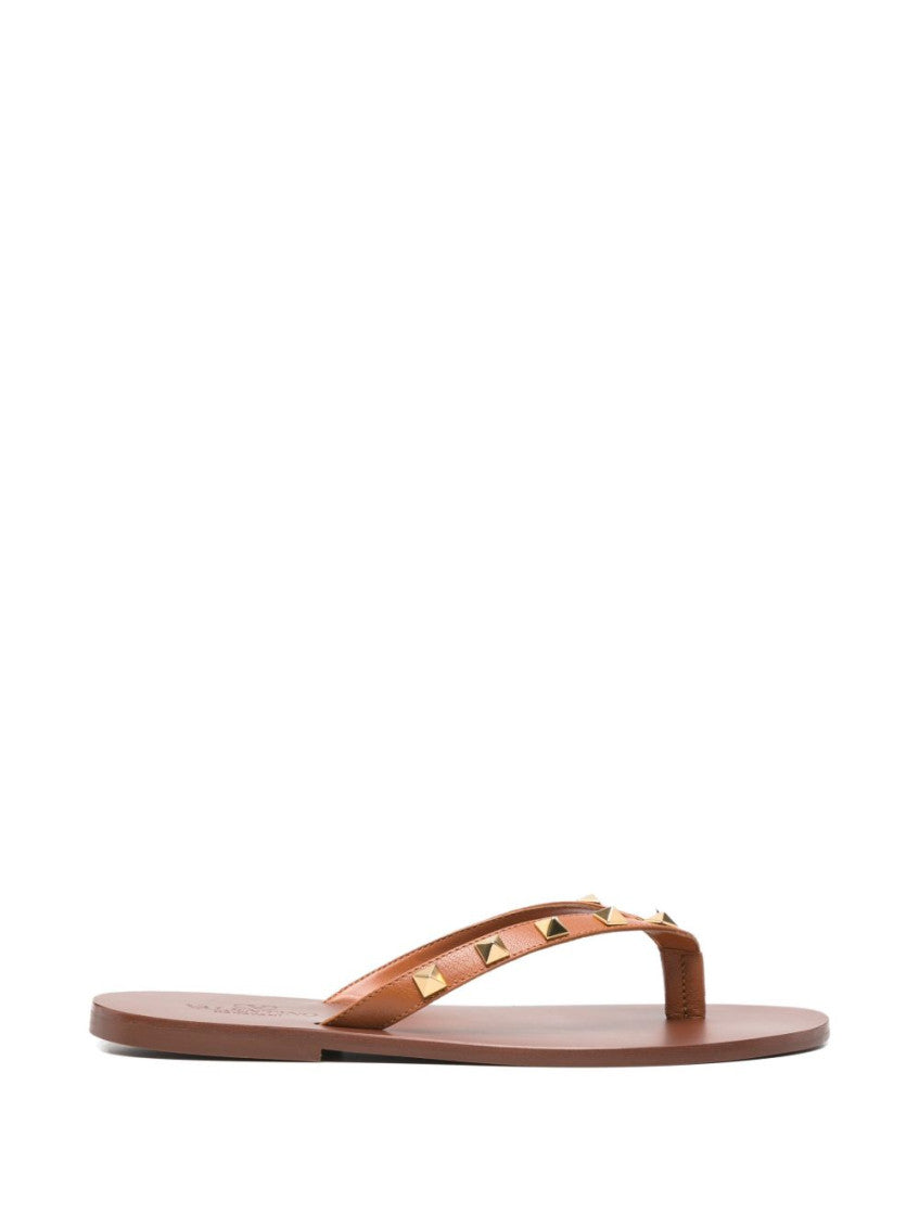 Brown Rockstud Sandals 1