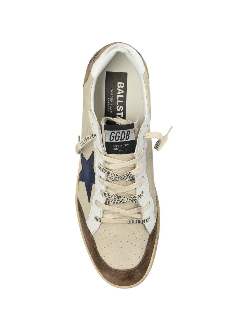 Beige Ball Star Leather Sneakers 2