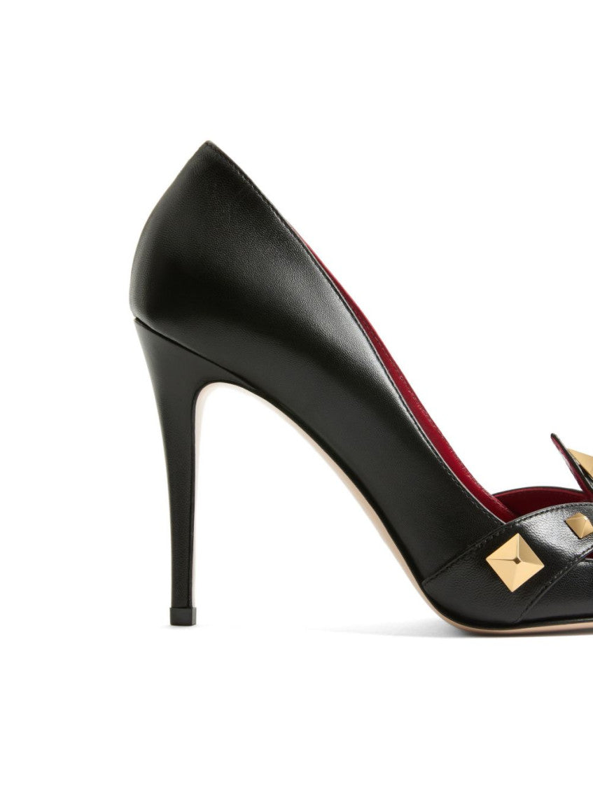 Black Studdy Leather Pumps 2