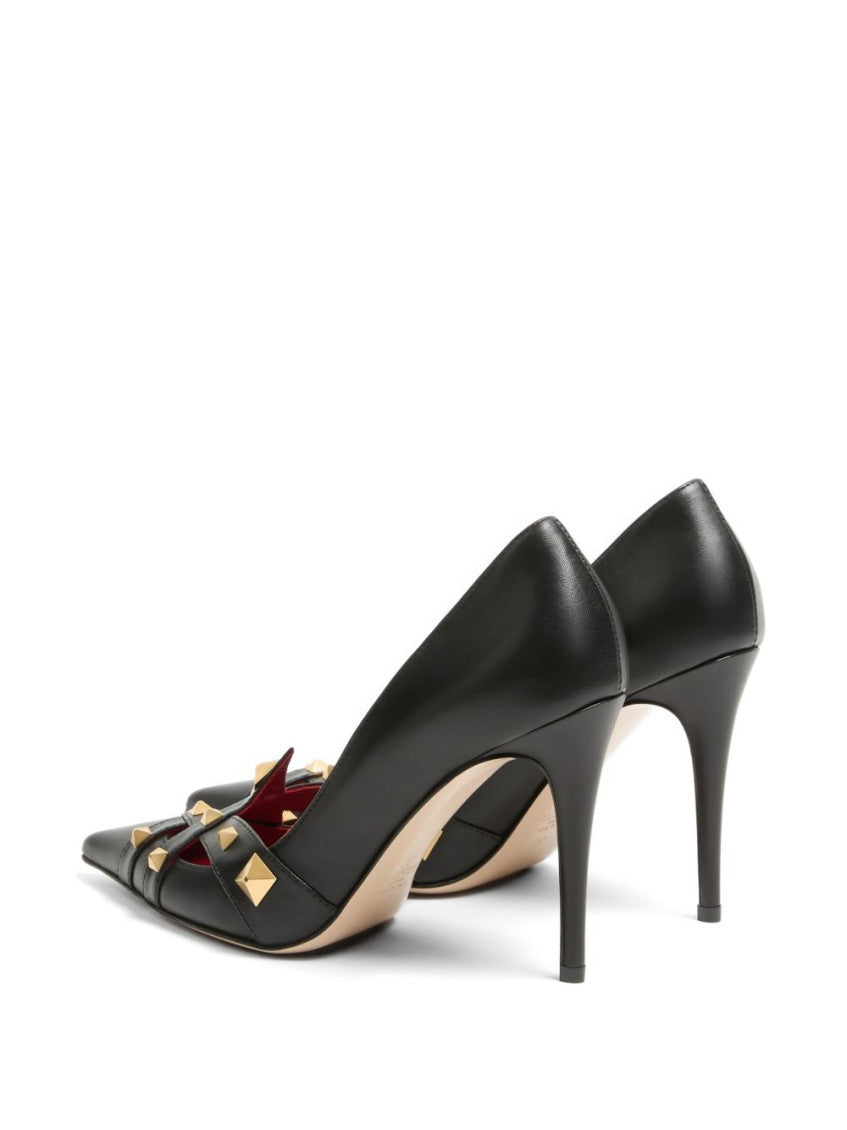 Black Studdy Leather Pumps 4
