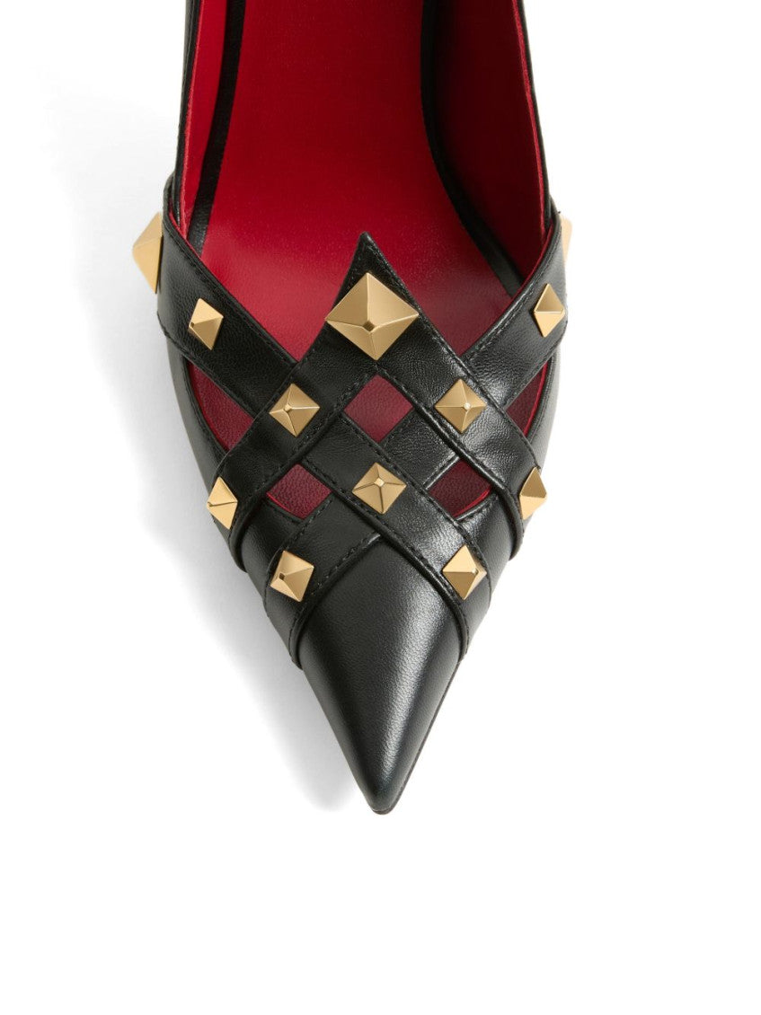 Black Studdy Leather Pumps 5
