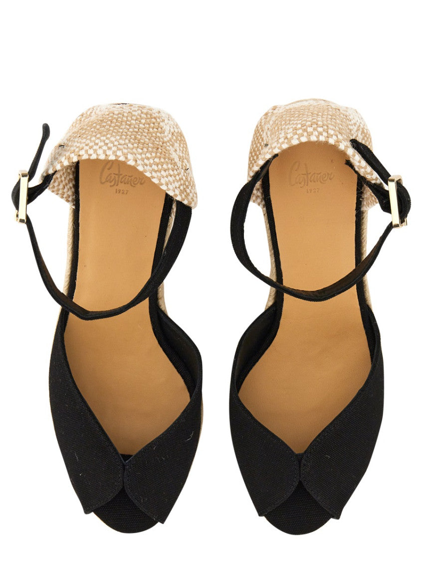 Black Cotton Espadrille Wedge 3
