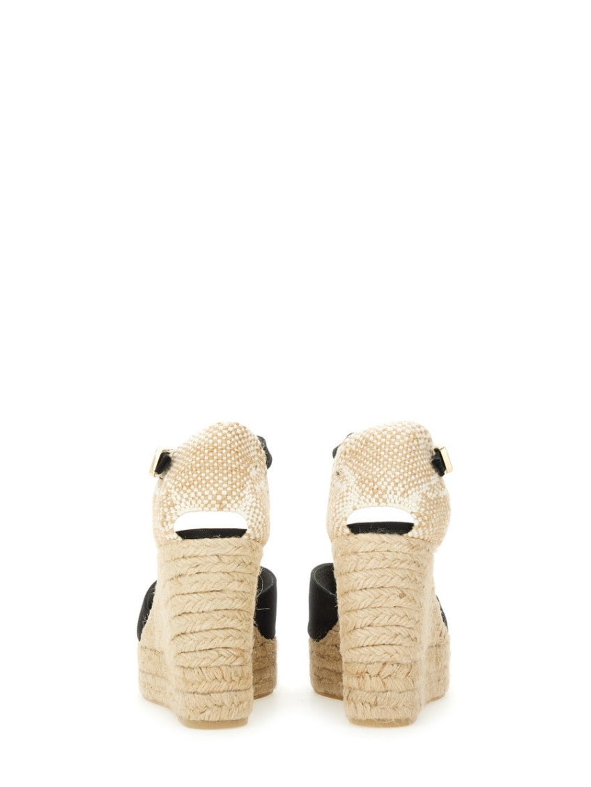 Black Cotton Espadrille Wedge 4