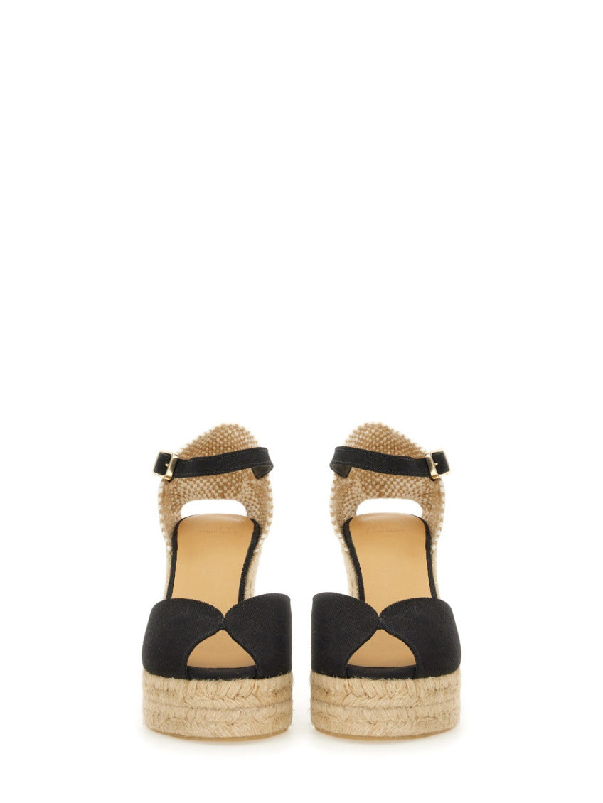 Black Cotton Espadrille Wedge 5