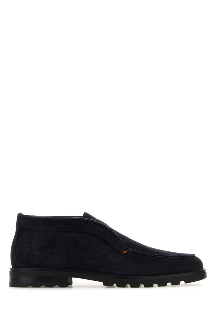 Navy Blue Suede Boots 1