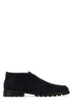 Navy Blue Suede Boots 1