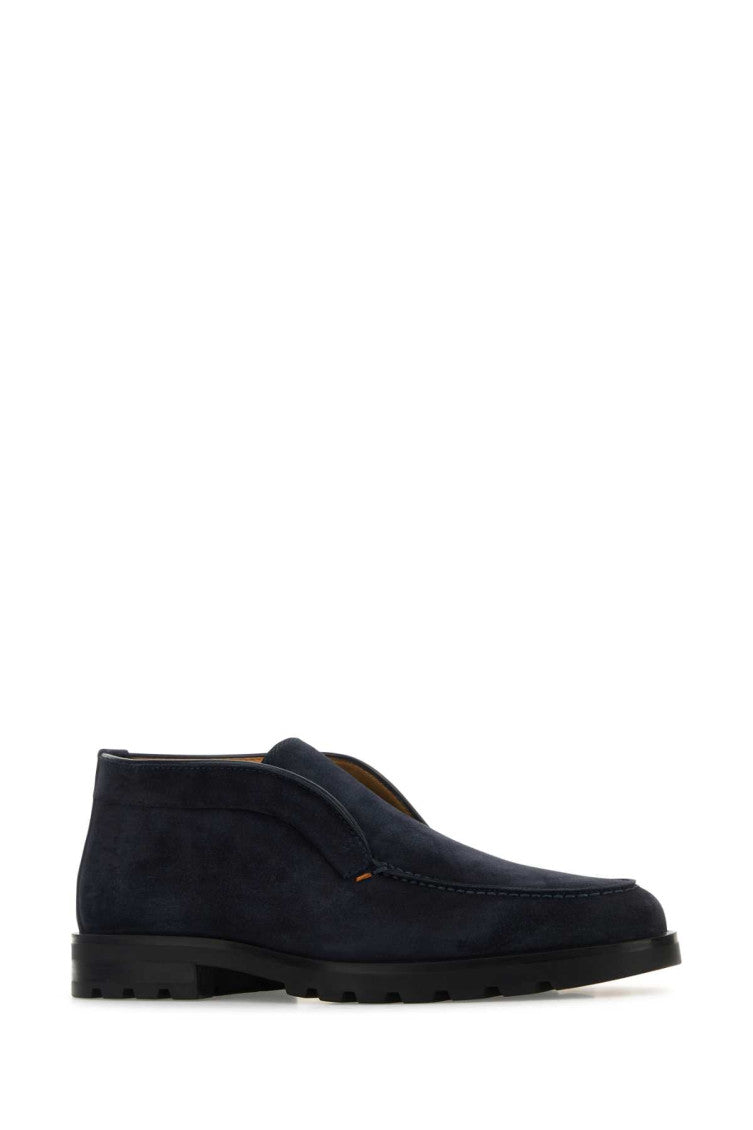 Navy Blue Suede Boots 2