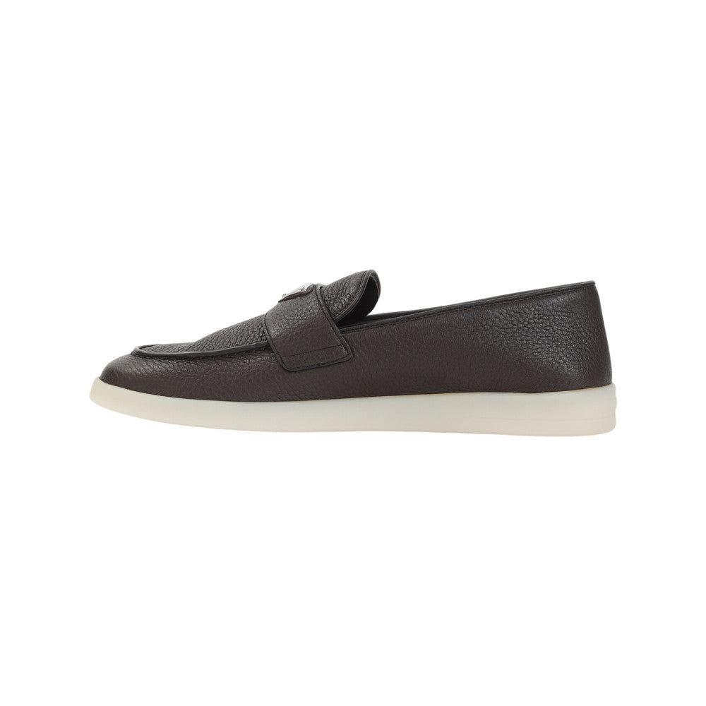 Dark Brown Solid Loafers 2