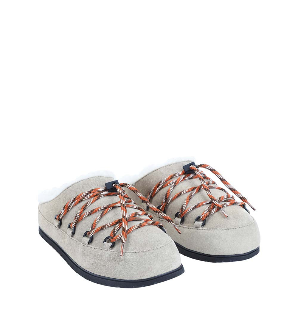 Beige Solid Deserto Mules 3
