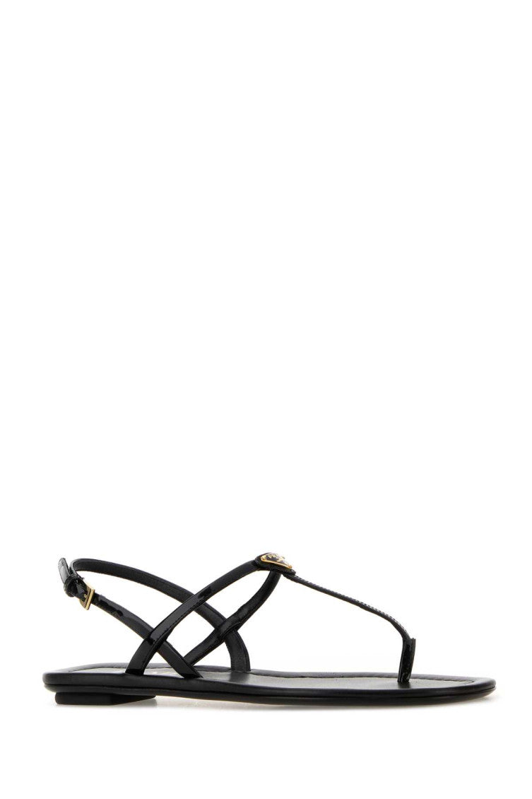 Black Solid Sandals 2