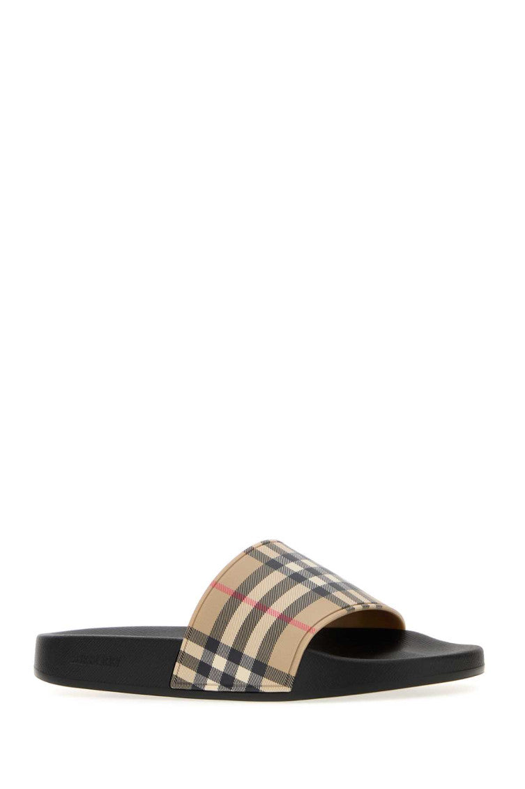 Beige Checks Slides 2