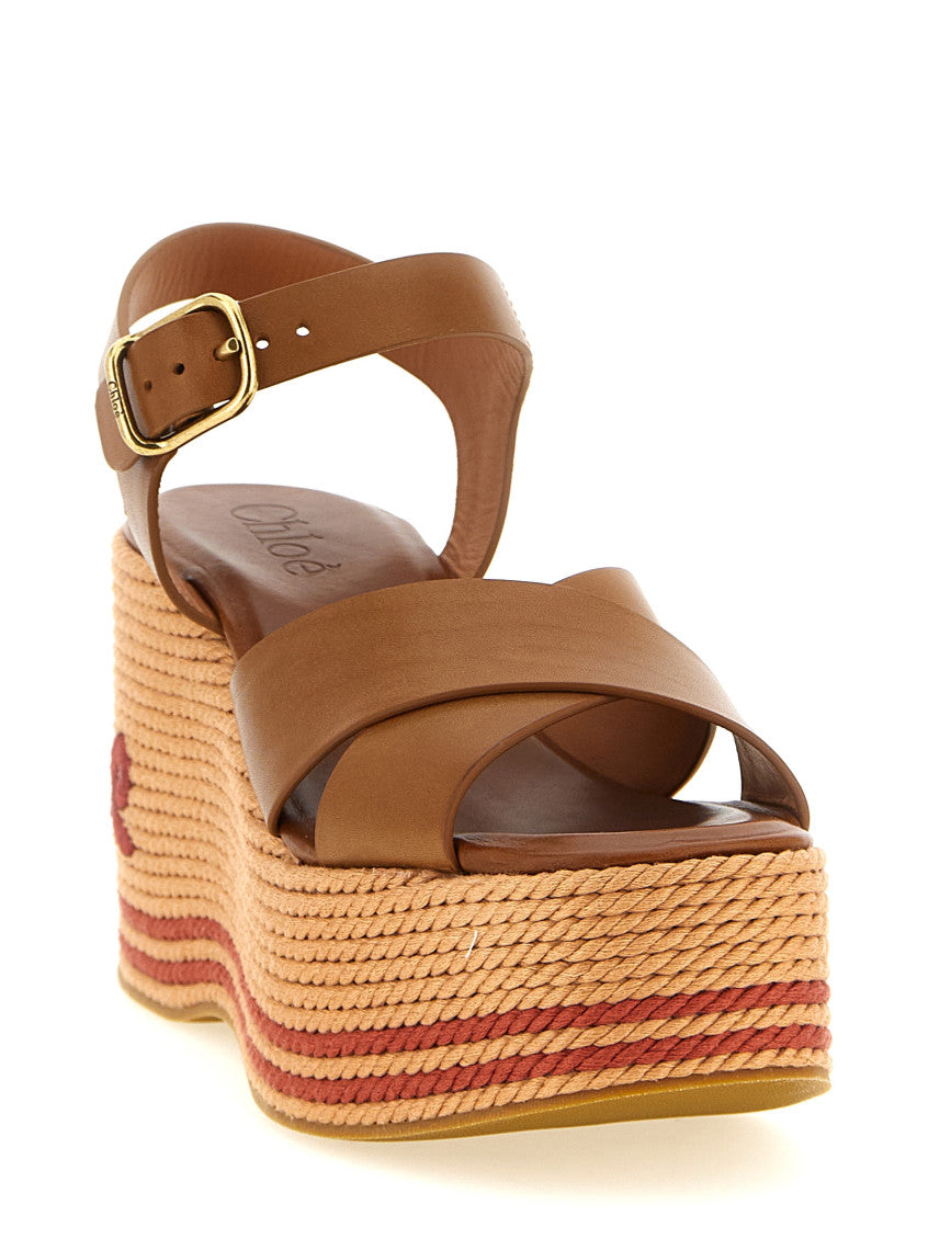 Brown Embroidered Wedge 2