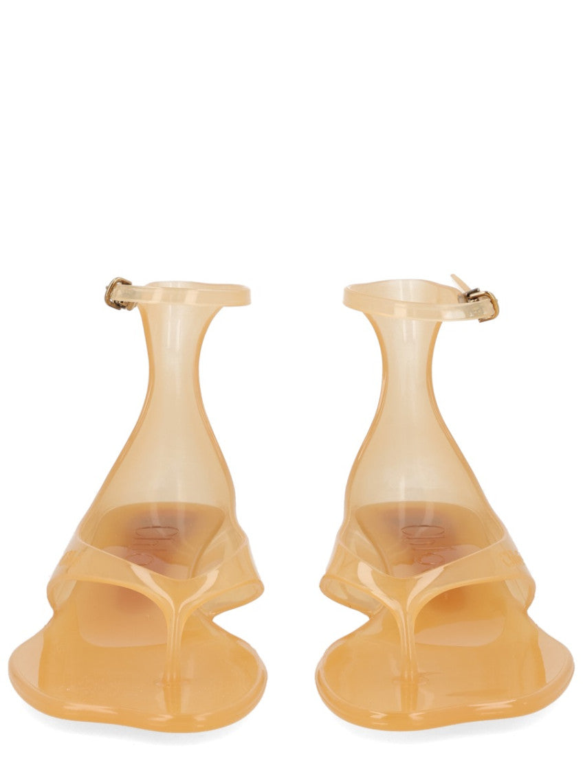 Beige Solid Jelly Sandals 3