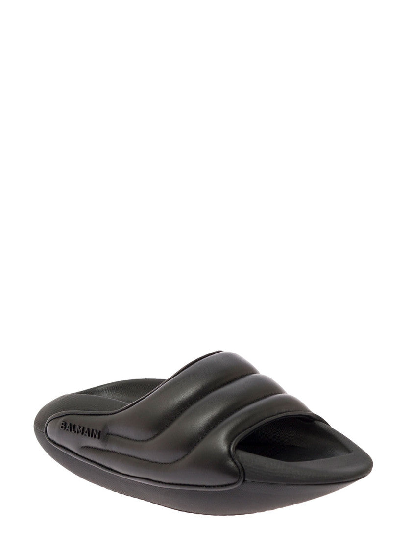 Black Quilted Slides 2