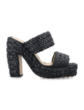 Black Woven Raffia Sandals 1