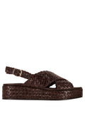 Dark Brown Woven Sandals 1