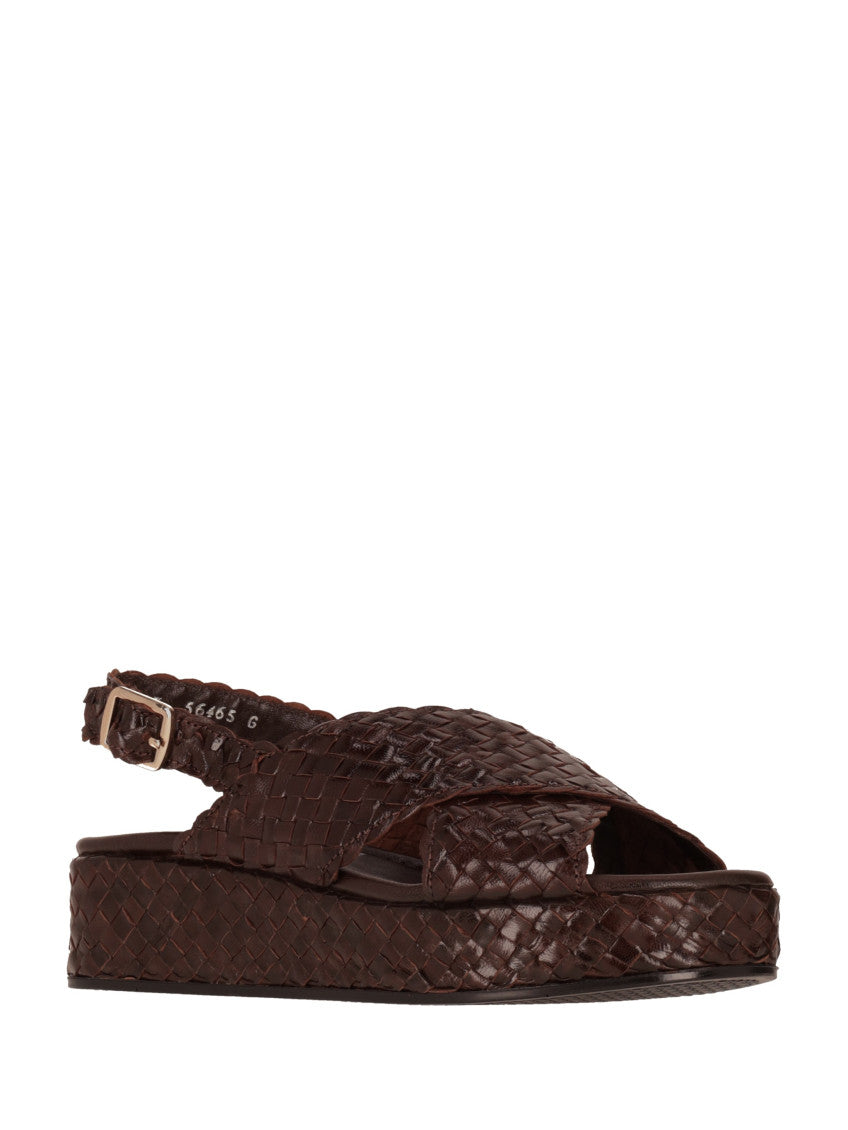 Dark Brown Woven Sandals 2