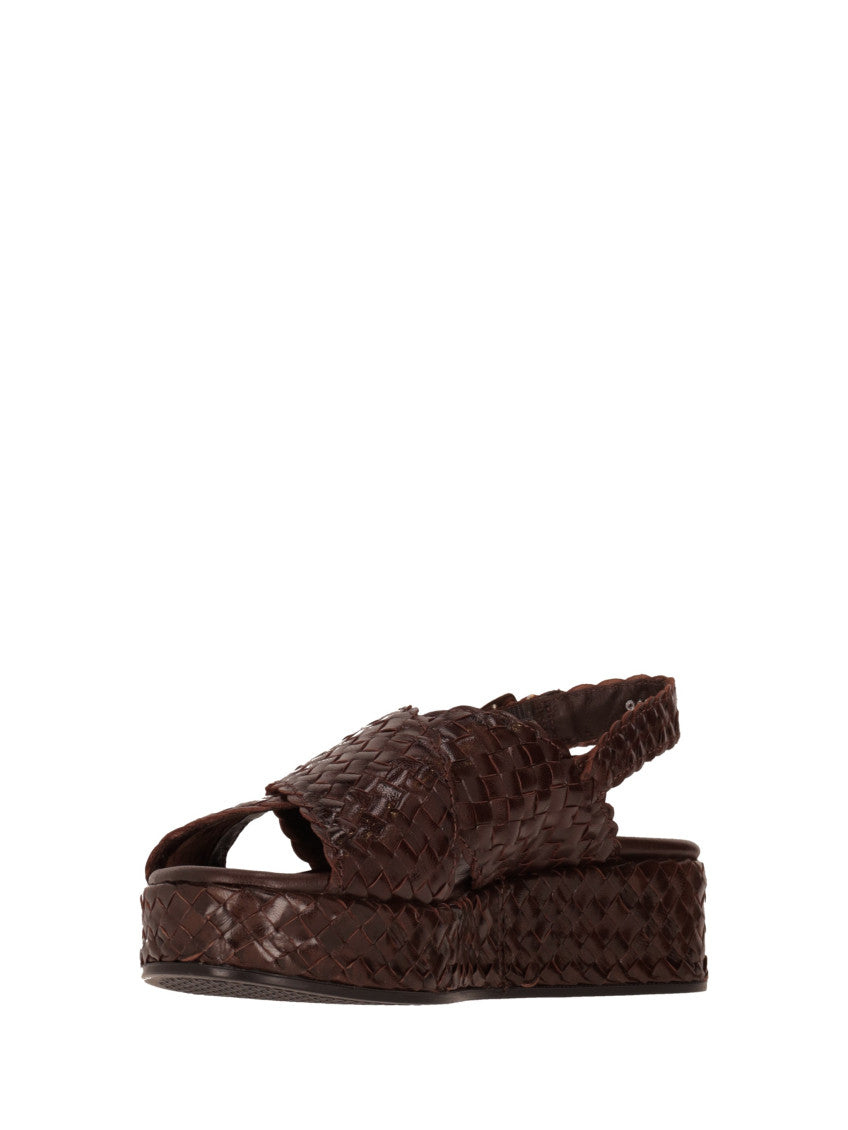 Dark Brown Woven Sandals 3