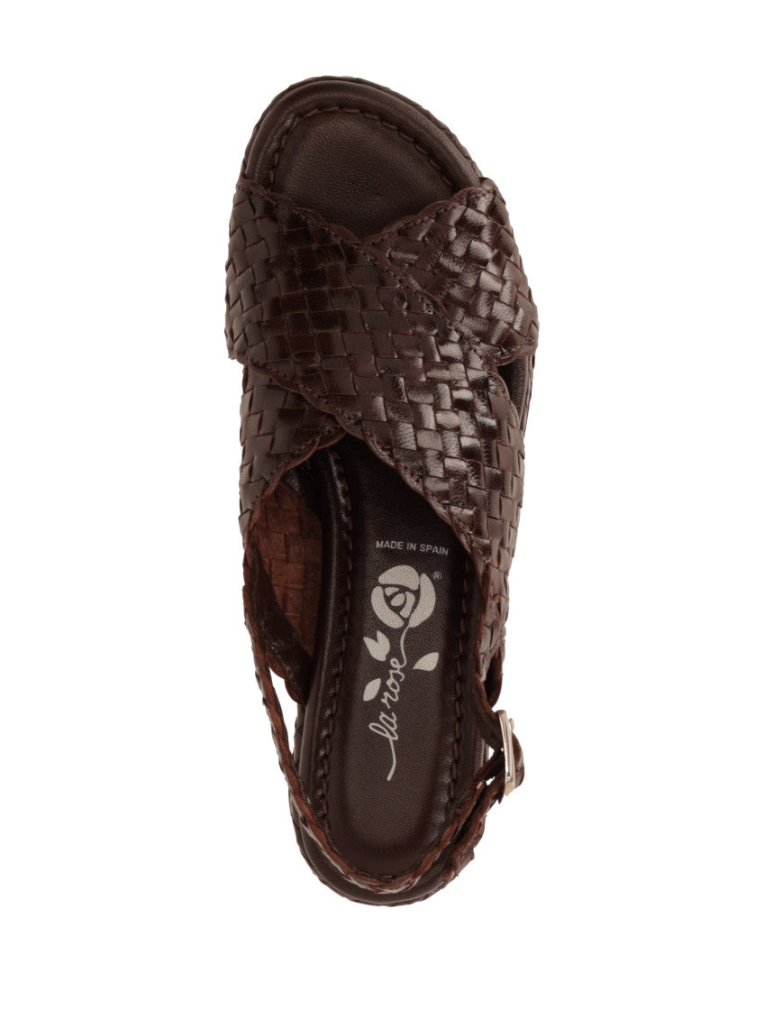 Dark Brown Woven Sandals 4
