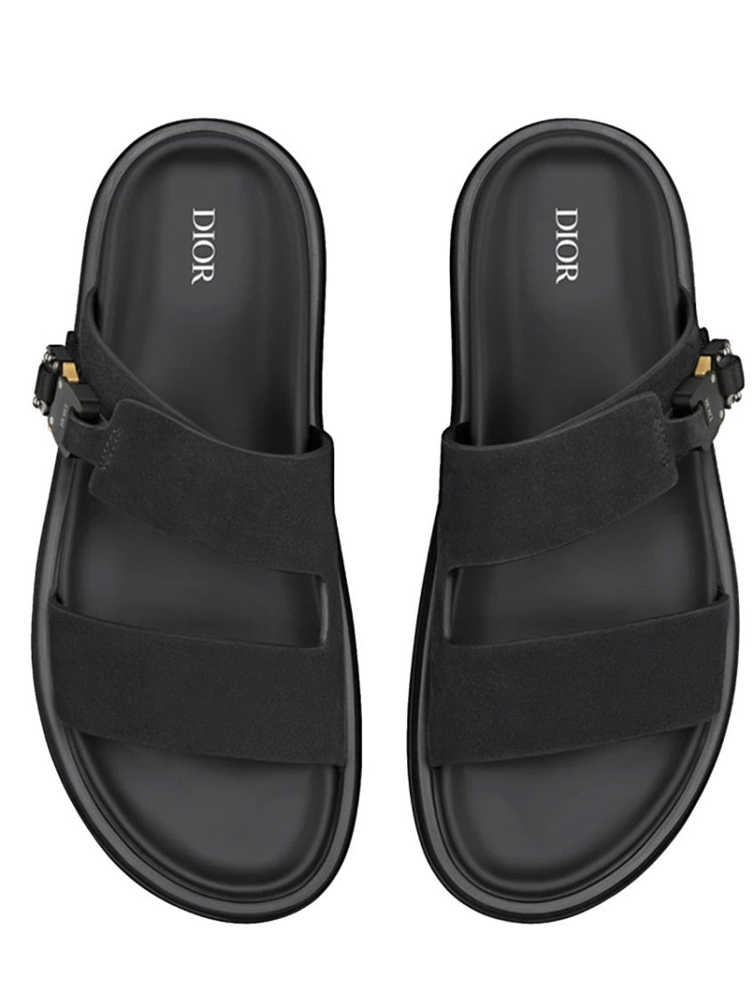 Black Solid Sandals 3