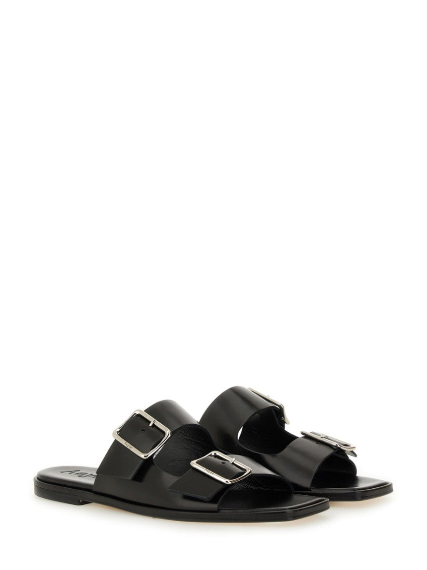 Black Solid Sandals 2