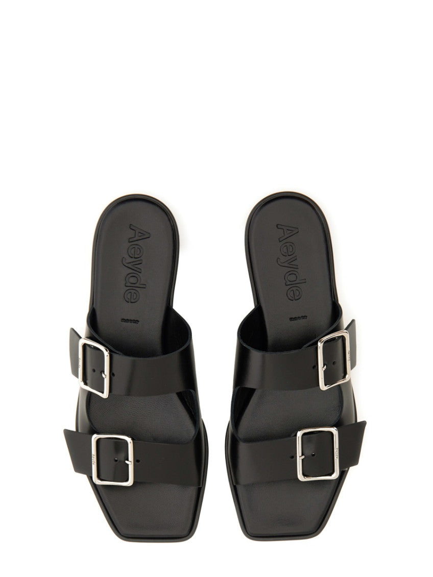 Black Solid Sandals 5
