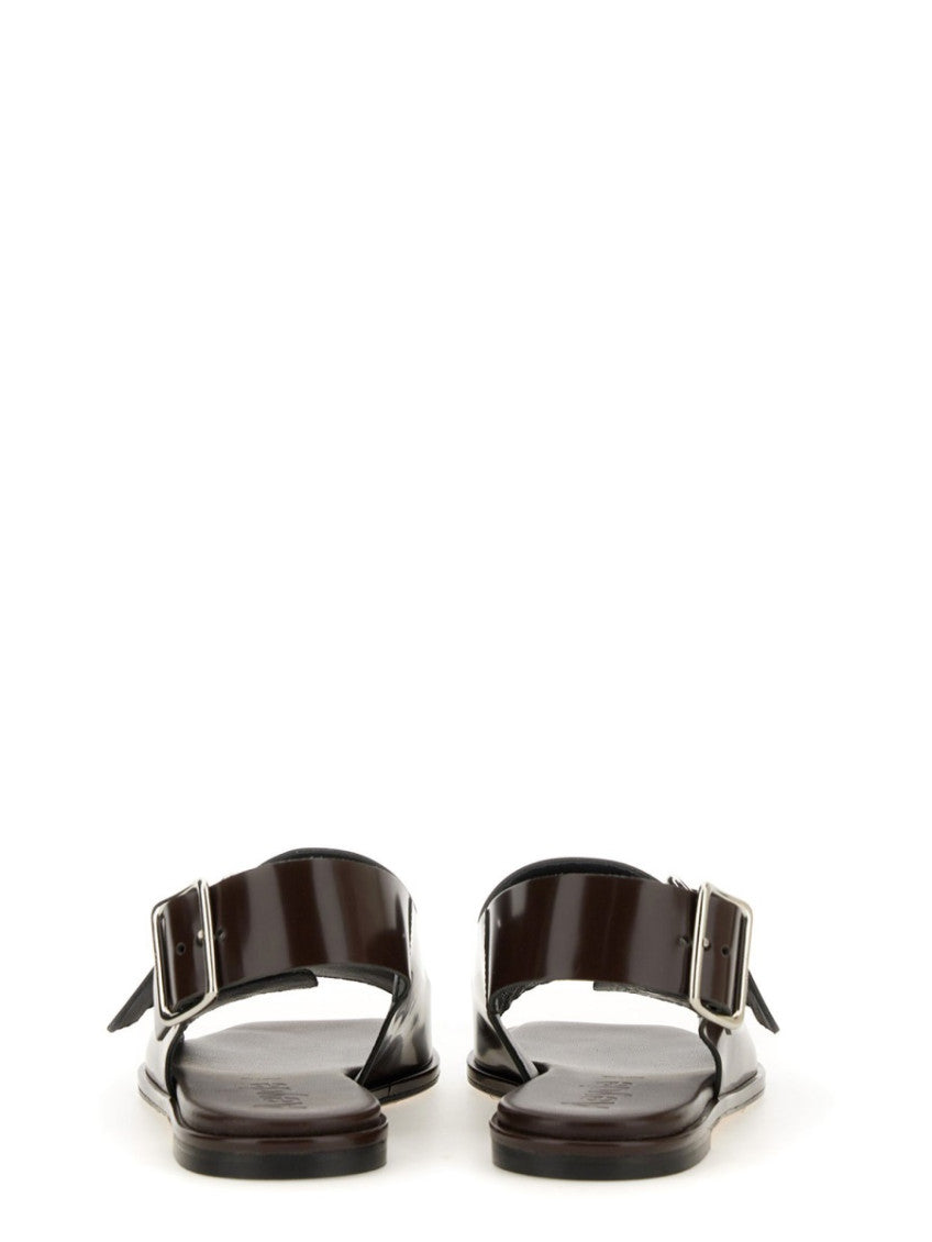 Dark Brown Solid Sandals 5