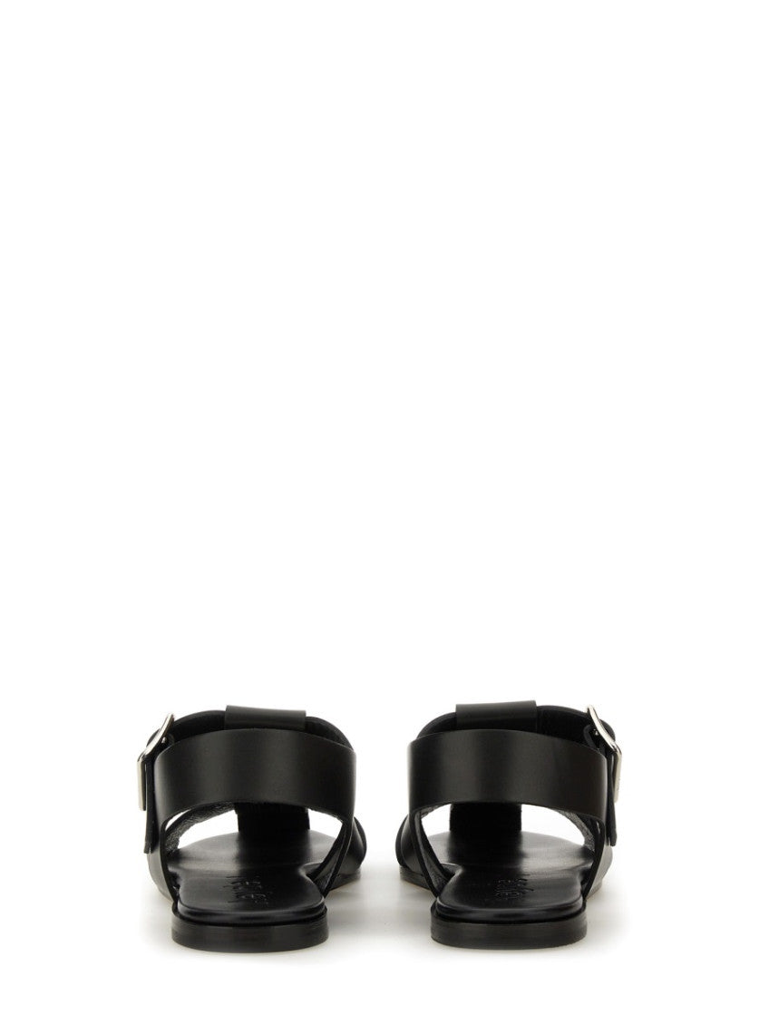 Black Solid Sandals 3