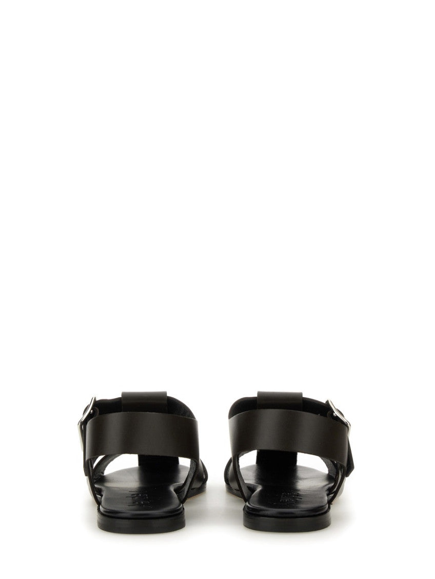 Black Solid Sandals 3