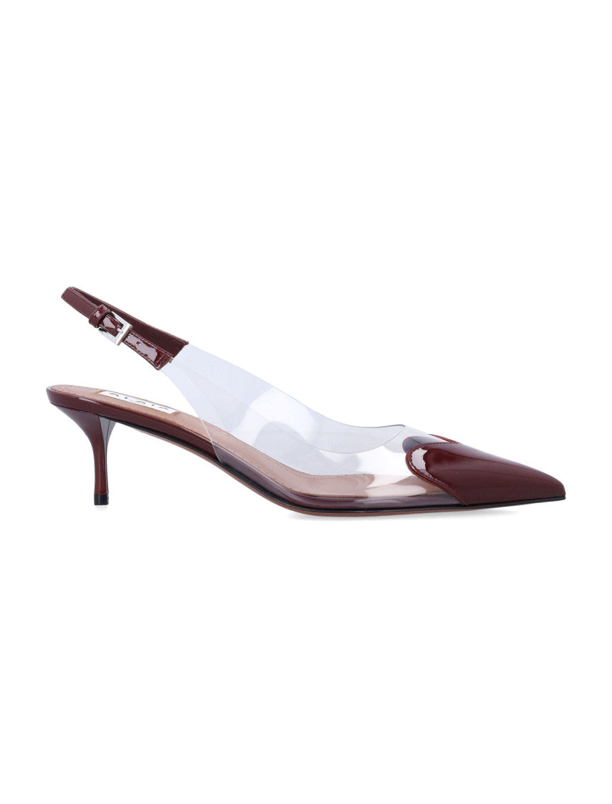 Maroon Transparent Pumps 1