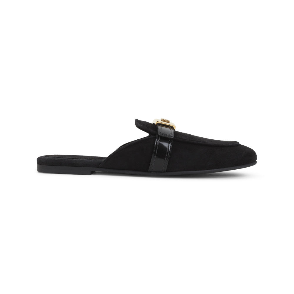 Black Slip On Mules 1