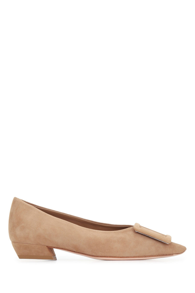 Beige Suede Ballet Flats 1