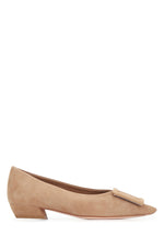 Beige Suede Ballet Flats 1