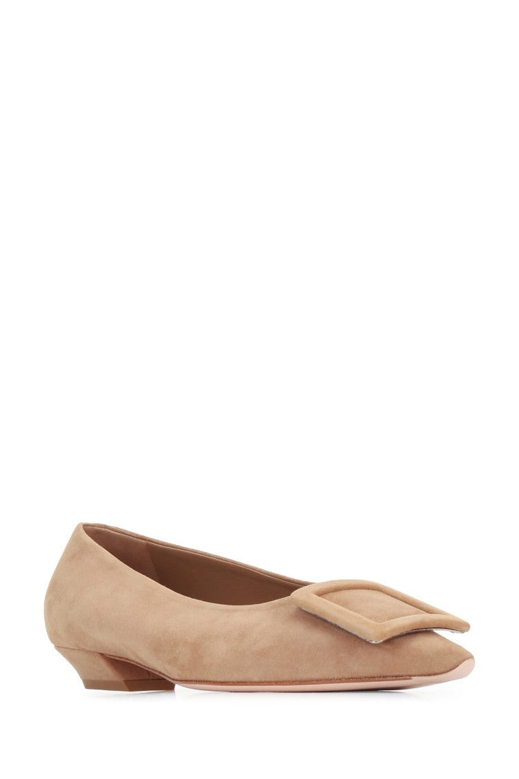 Beige Suede Ballet Flats 2