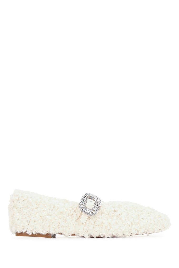 White Round-toe Ballet Flats 1
