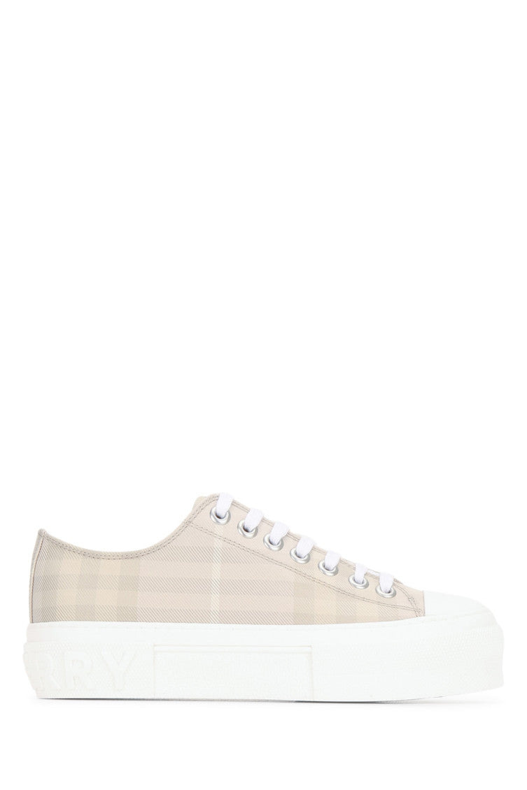 Beige Check Sneakers 1