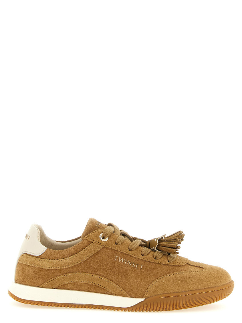 Brown Suede Logo Sneakers 1