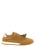 Brown Suede Logo Sneakers 1