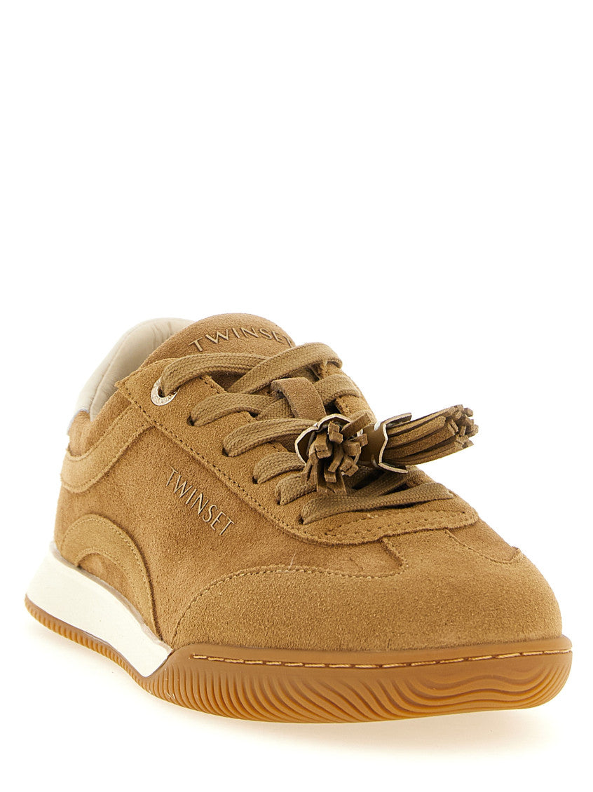 Brown Suede Logo Sneakers 2