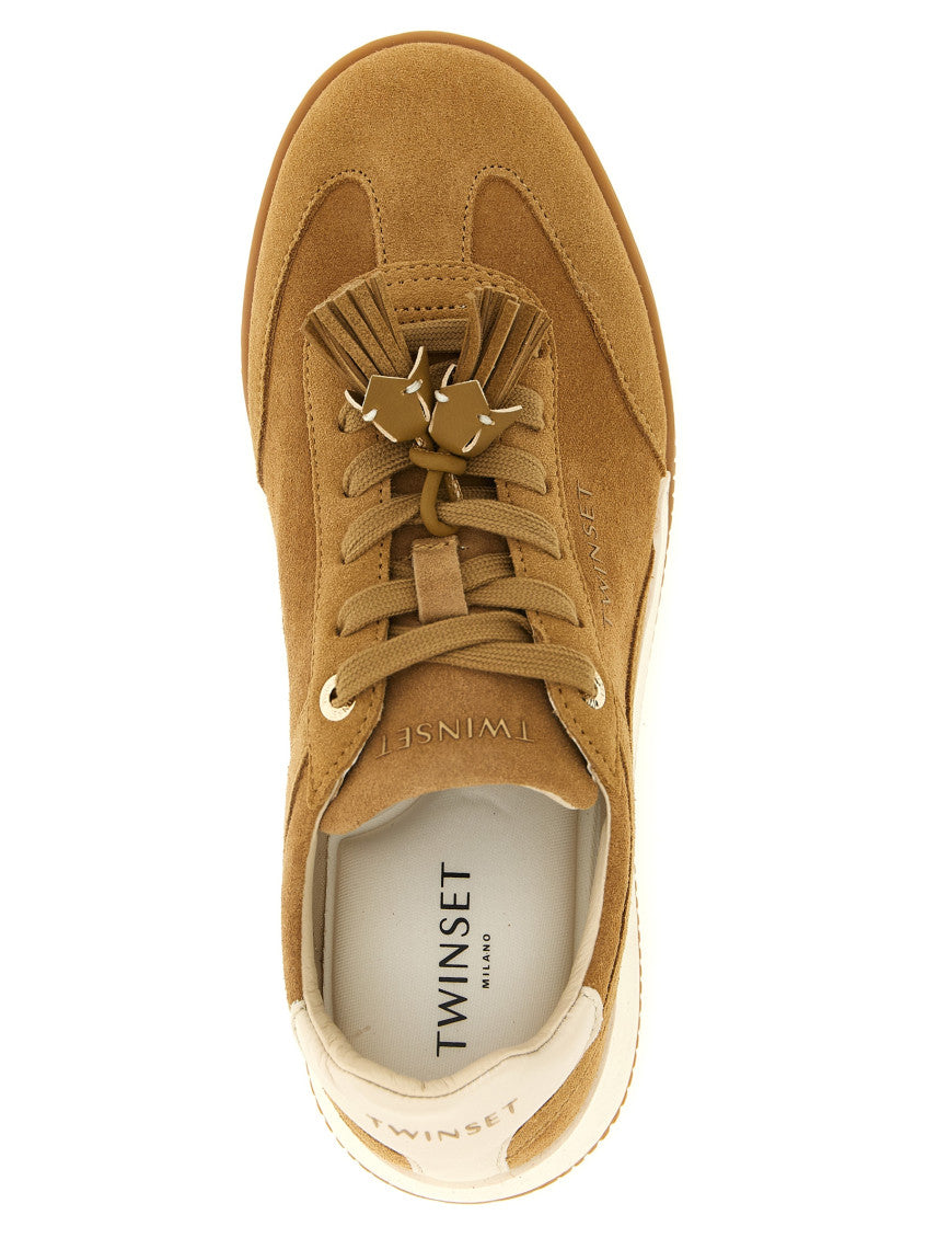 Brown Suede Logo Sneakers 4