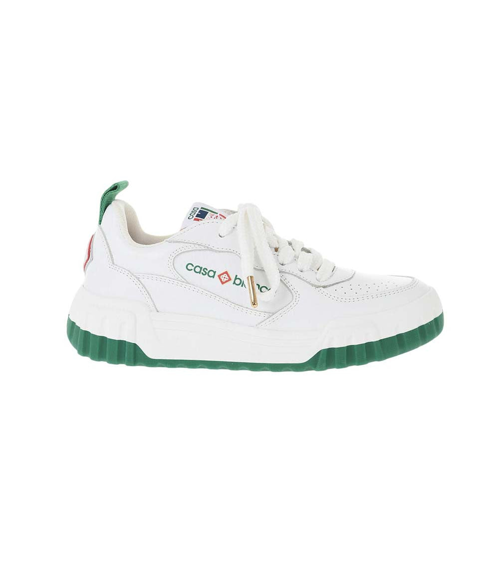 White Low Leather Sneakers 1