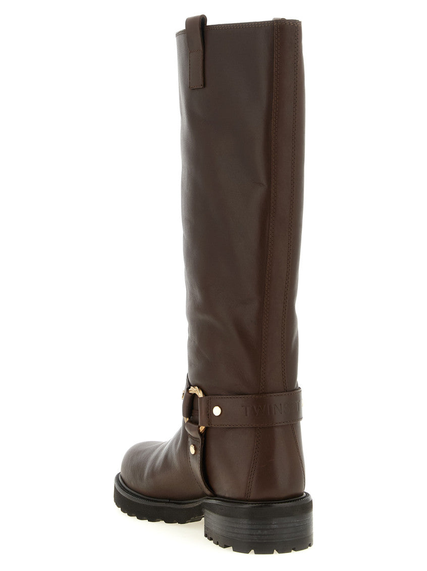 Brown Torchon ring boots 3