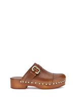 Brown Leather Mules 1