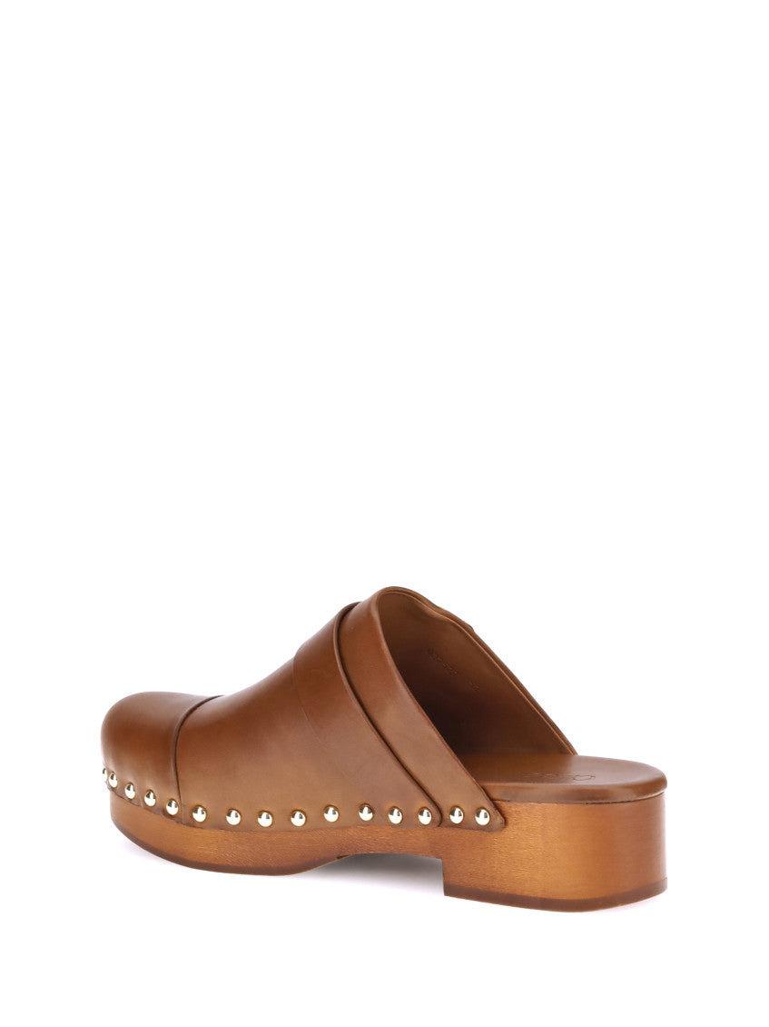 Brown Leather Mules 3