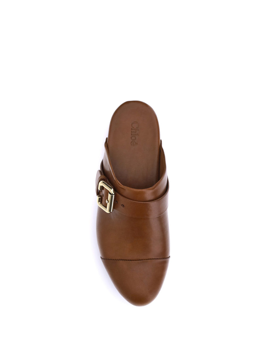 Brown Leather Mules 4