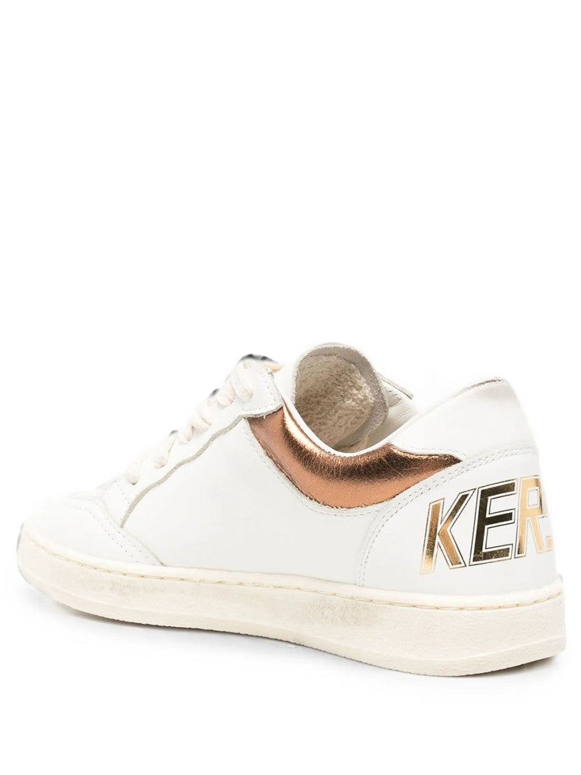 Girls White Leather Star Sneakers 3